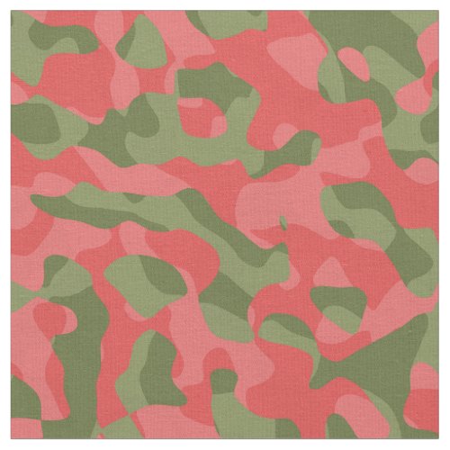 Pink and Green Camouflage Print Pattern Fabric