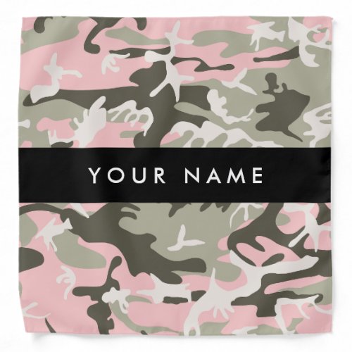 Pink and Green Camouflage Your name Personalize Bandana