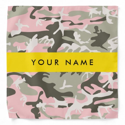 Pink and Green Camouflage Your name Personalize Bandana