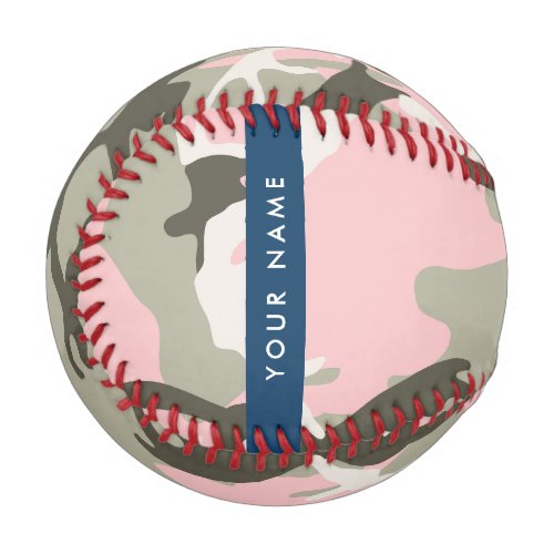 Pink and Green Camouflage Your name Personalize Baseball