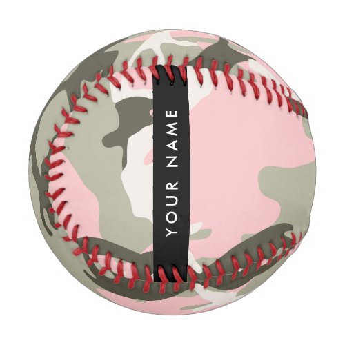 Pink and Green Camouflage Your name Personalize Baseball