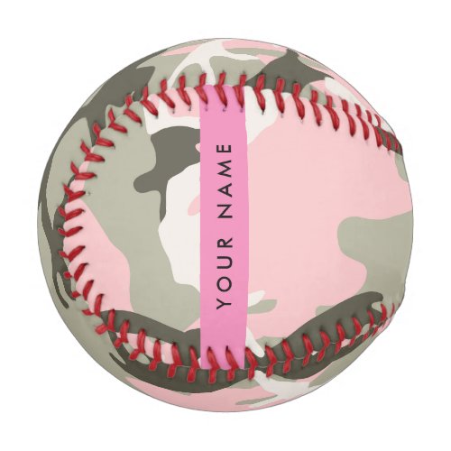 Pink and Green Camouflage Your name Personalize Baseball