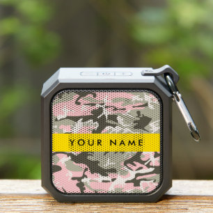 Pink and Green Camouflage Your name Personalize Bluetooth Speaker