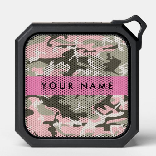 Pink and Green Camouflage Your name Personalize Bluetooth Speaker