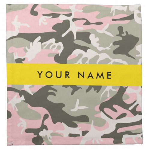 Pink and Green Camouflage Your name Personalize Cloth Napkin