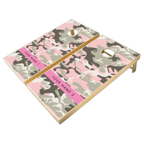 Pink and Green Camouflage Your name Personalize Cornhole Set