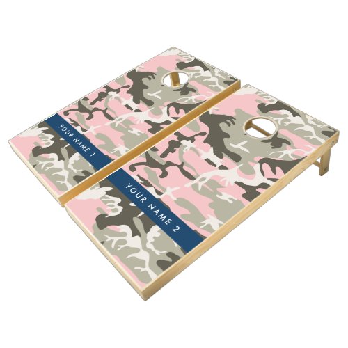 Pink and Green Camouflage Your name Personalize Cornhole Set