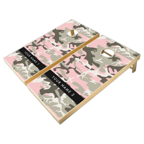 Pink and Green Camouflage Your name Personalize Cornhole Set