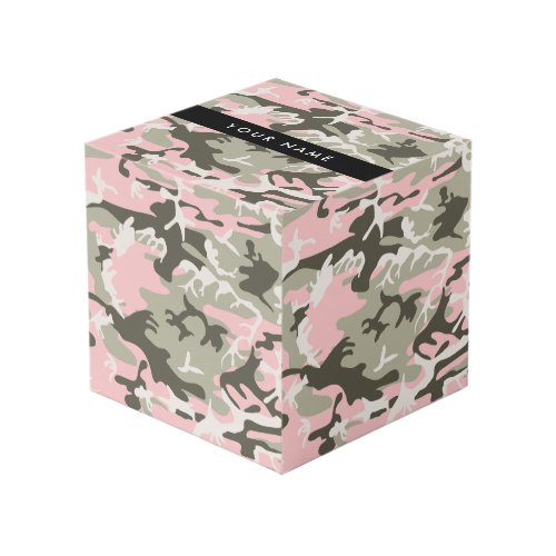 Pink and Green Camouflage Your name Personalize Cube