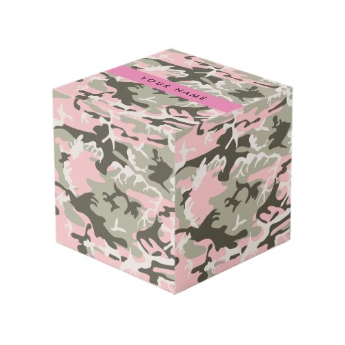 Pink and Green Camouflage Your name Personalize Cube