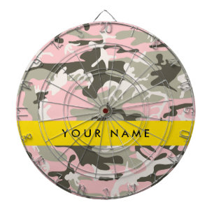 Pink and Green Camouflage Your name Personalize Dart Board