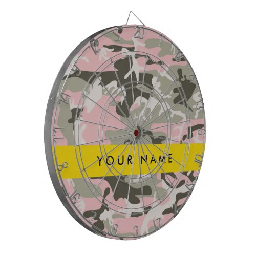 Pink and Green Camouflage Your name Personalize Dart Board