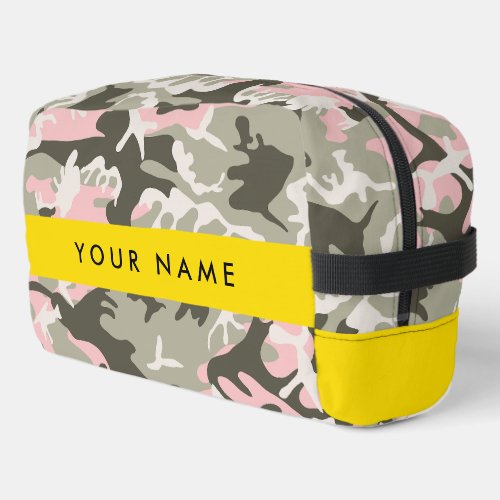 Pink and Green Camouflage Your name Personalize Dopp Kit