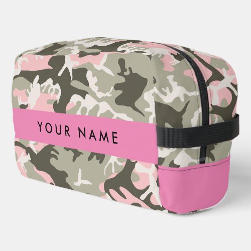 Pink and Green Camouflage Your name Personalize Dopp Kit