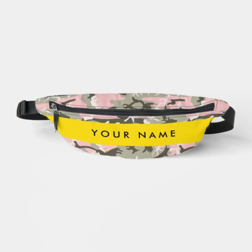 Pink and Green Camouflage Your name Personalize Fanny Pack