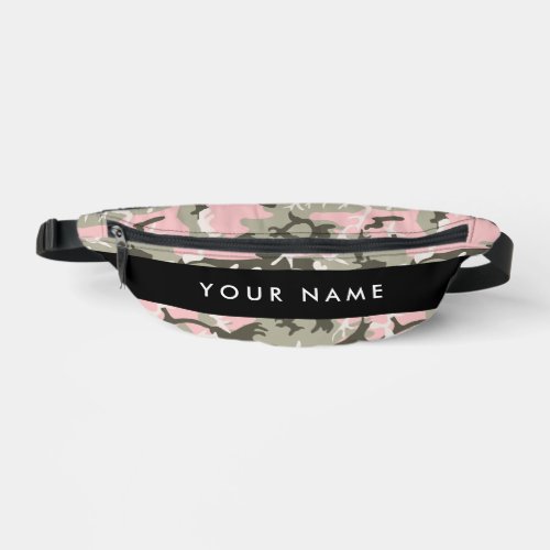 Pink and Green Camouflage Your name Personalize Fanny Pack