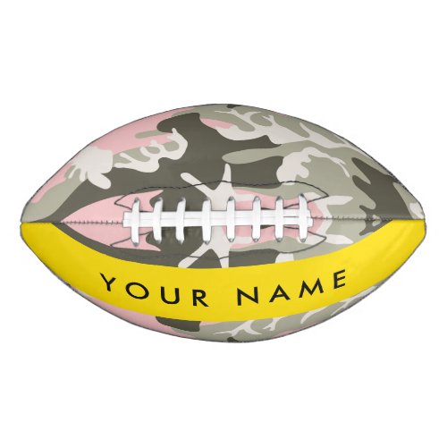 Pink and Green Camouflage Your name Personalize Football