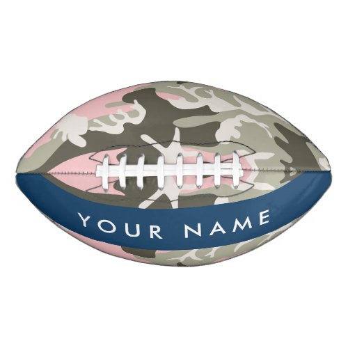 Pink and Green Camouflage Your name Personalize Football