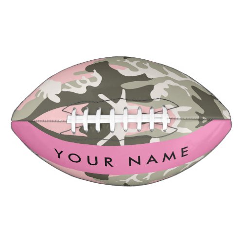 Pink and Green Camouflage Your name Personalize Football