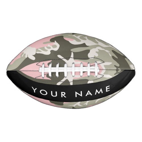 Pink and Green Camouflage Your name Personalize Football