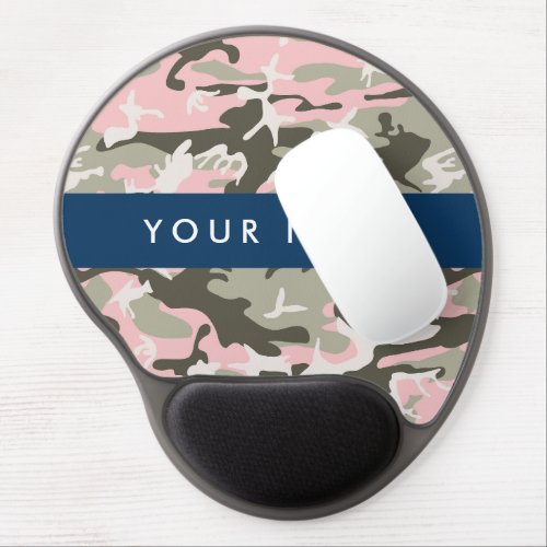 Pink and Green Camouflage Your name Personalize Gel Mouse Pad