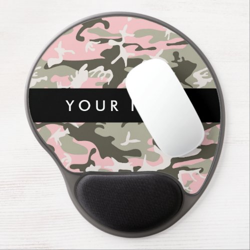 Pink and Green Camouflage Your name Personalize Gel Mouse Pad