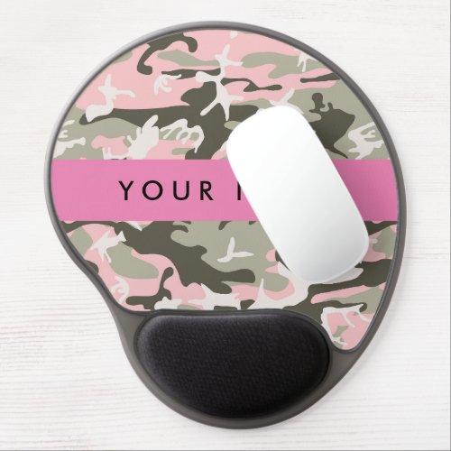 Pink and Green Camouflage Your name Personalize Gel Mouse Pad