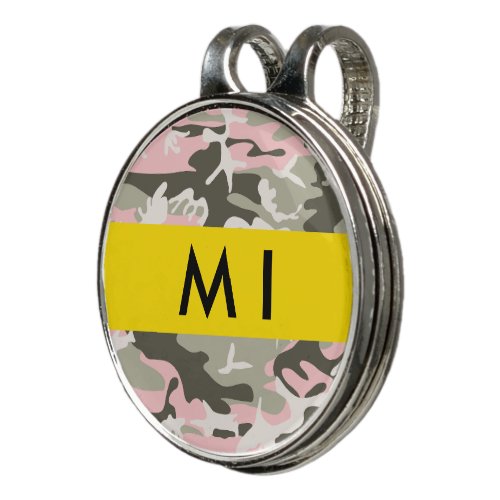 Pink and Green Camouflage Your name Personalize Golf Hat Clip