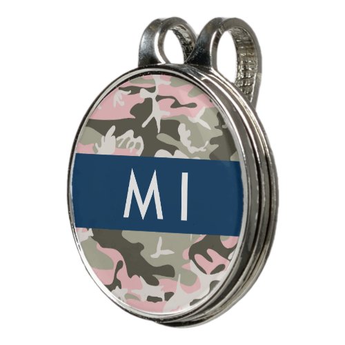 Pink and Green Camouflage Your name Personalize Golf Hat Clip