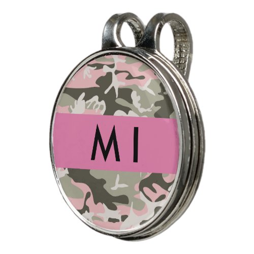Pink and Green Camouflage Your name Personalize Golf Hat Clip