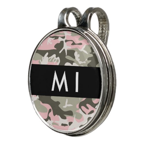 Pink and Green Camouflage Your name Personalize Golf Hat Clip