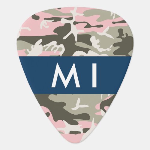 Pink and Green Camouflage Your name Personalize Guitar Pick