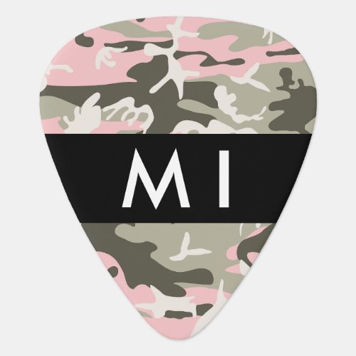 Pink and Green Camouflage Your name Personalize Guitar Pick