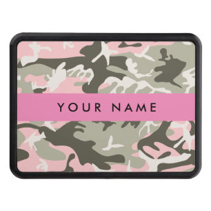 Pink and Green Camouflage Your name Personalize Hitch Cover