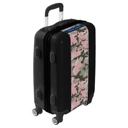 Pink and Green Camouflage Your name Personalize Luggage