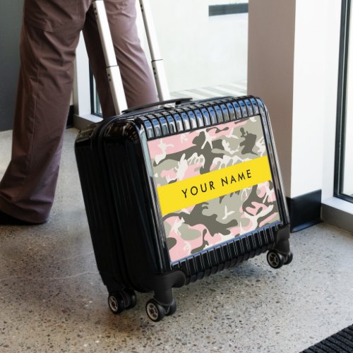 Pink and Green Camouflage Your name Personalize Luggage