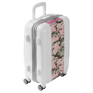 Pink and Green Camouflage Your name Personalize Luggage