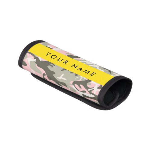 Pink and Green Camouflage Your name Personalize Luggage Handle Wrap