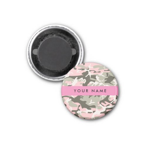 Pink and Green Camouflage Your name Personalize Magnet