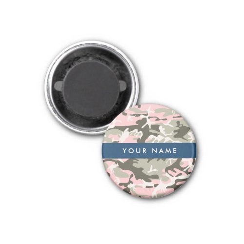 Pink and Green Camouflage Your name Personalize Magnet