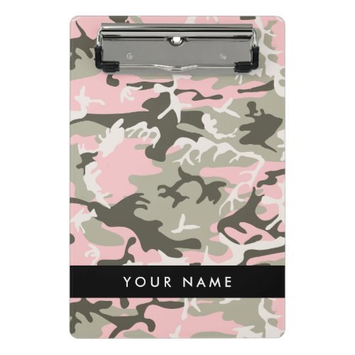 Pink and Green Camouflage Your name Personalize Mini Clipboard