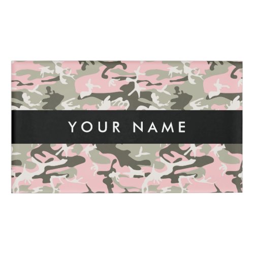 Pink and Green Camouflage Your name Personalize Name Tag