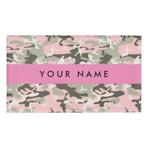 Pink and Green Camouflage Your name Personalize Name Tag