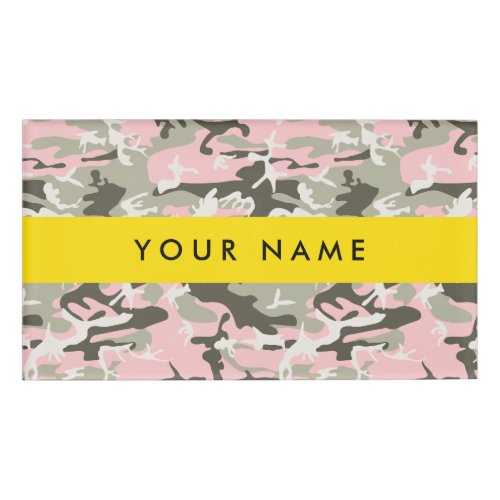 Pink and Green Camouflage Your name Personalize Name Tag