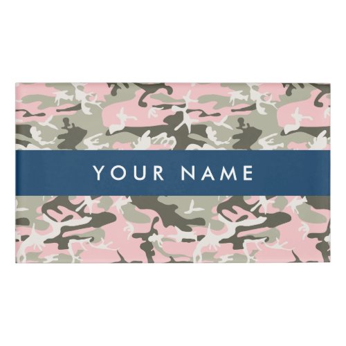 Pink and Green Camouflage Your name Personalize Name Tag