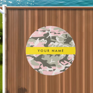 Pink and Green Camouflage Your name Personalize Outdoor Rug