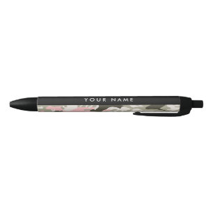 Pink and Green Camouflage Your name Personalize Pen