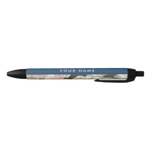 Pink and Green Camouflage Your name Personalize Pen