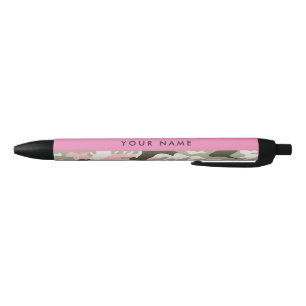 Pink and Green Camouflage Your name Personalize Pen
