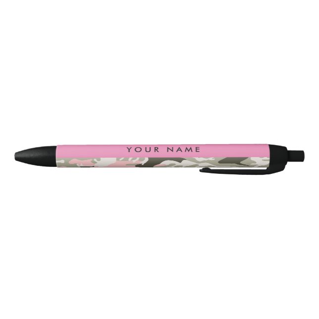 Pink and Green Camouflage Your name Personalize Pen (Bottom)